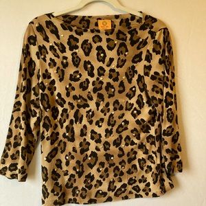 Ruby Rd Top Cheetah Print
